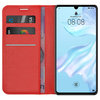 Leather Wallet Case & Card Holder Pouch for Huawei P30 - Red